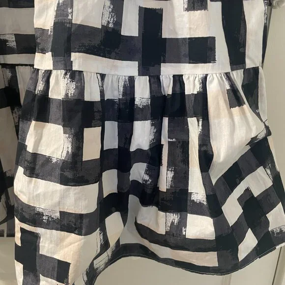 Maeve Bettina Tiered Shirt Dress Size Medium, Geometric print, puff sleeves - Picture 8 of 10